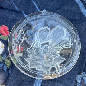 Clear Glass Floral Dish